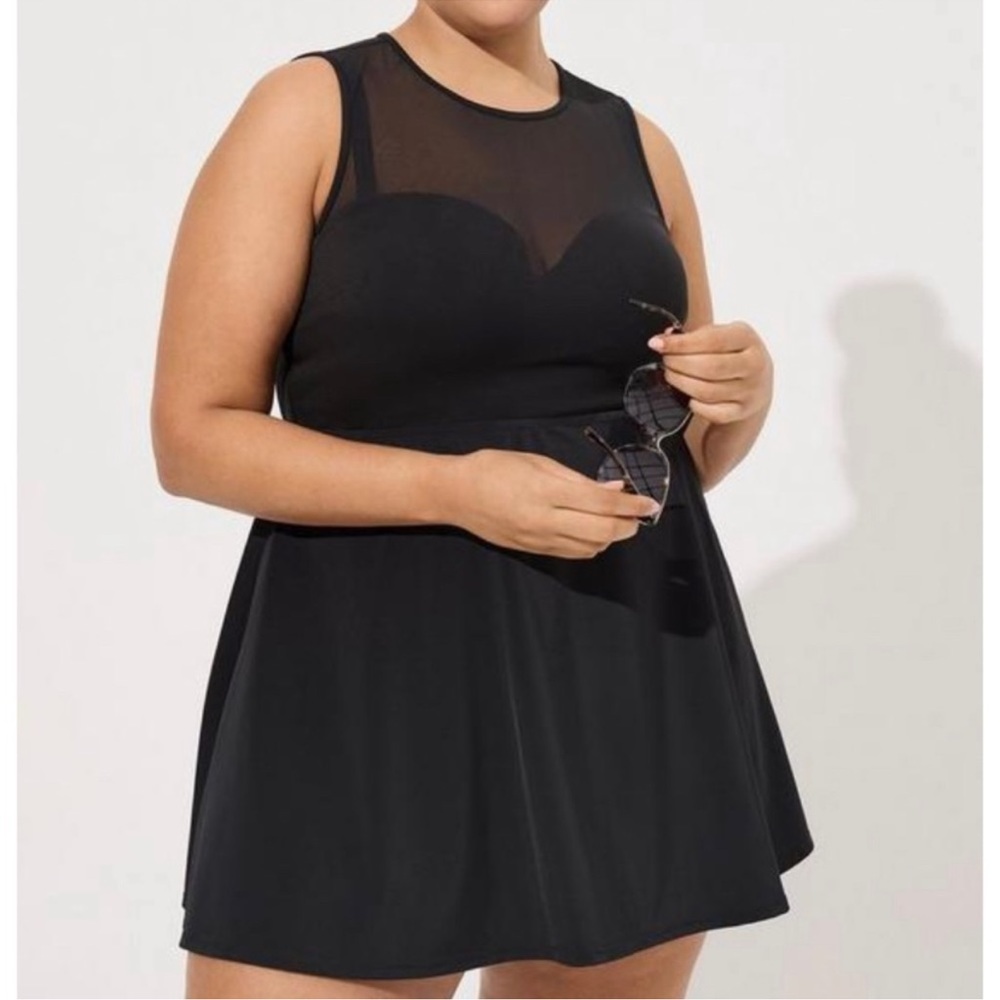 EUC Torrid Mesh Swim Dress